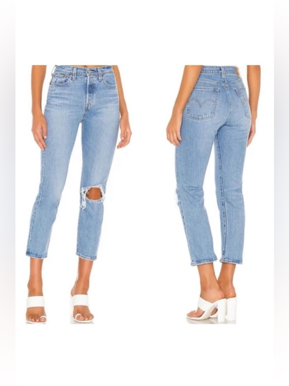 Levi’s Wedgie Straight Button Fly Distressed Jeans in Tango- Size 26